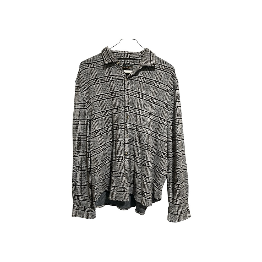 Jos A. Bank Reserve men’s large brown glen plaid shirt (100% cotton)